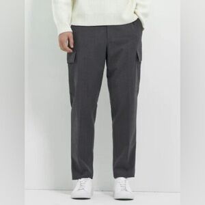 NWT Theory Curtis Bonded Wool Cargo Pants – Tailored Grey, Size 33